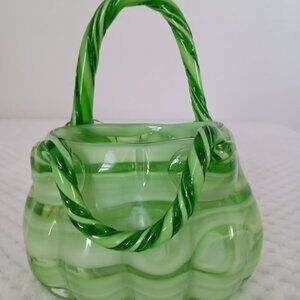 Murano Style Art Glass Purse Vase